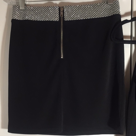 NWT Sheri Bodell black with rhinestone coord matching skirt & top set small - Picture 7 of 8